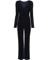 Talbot Runhof - Wide-Leg Shimmering-Effect Jumpsuit - Lyst
