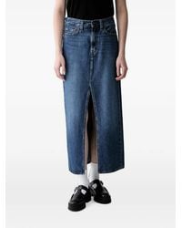 Levi's - Front-Slit Denim Maxi Skirt - Lyst