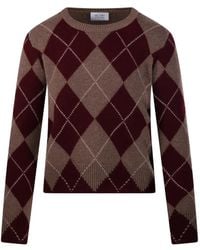 Be You - Argyle Crew-Neck Sweater - Lyst