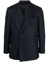 Caruso - Textured Wool-blend Double-breasted Blazer - Lyst