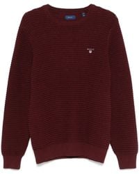 GANT - Textured Cotton Sweater - Lyst