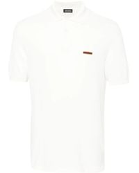 ZEGNA - Piqué Cotton Polo Shirt - Lyst