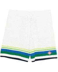 CASABLANCA - Stripe-Detail Knitted Shorts - Lyst