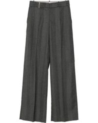 Peserico - Wide-Leg Tailored Virgin Wool Trousers - Lyst