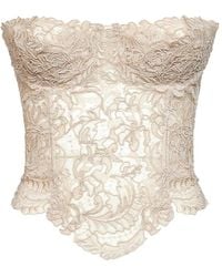 Ermanno Scervino - Embroidered Lace-Design Corset Top - Lyst