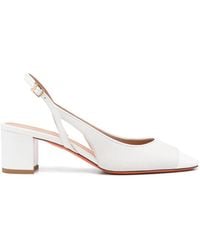 Santoni - Leather Slingback Pumps - Lyst