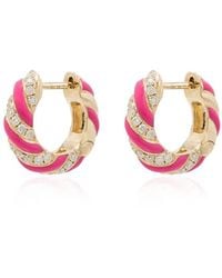 Yvonne Léon - 9Kt Diamond Hoop Earrings - Lyst