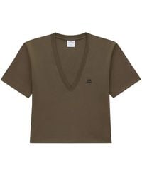 Courreges - Logo-Appliqué Cropped T-Shirt - Lyst