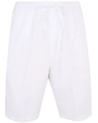 120% Lino - Bermuda À Lien De Resserrage - Lyst