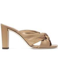 Jimmy Choo - Avenue 85Mm Knotted Leather Mules - Lyst