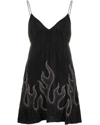 Dames Kleding voor voor Jassen Palm Angels Mini-jurk Met Vlammenprint in het Zwart 