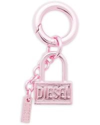 DIESEL - Metal Keyring Charm With Padlock Design - Lyst