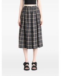 Margaret Howell - Check-Pattern Pleated Midi Skirt - Lyst