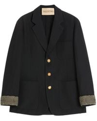 Valentino Garavani - Jacquard-Trim Single-Breasted Blazer - Lyst