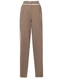 Nensi Dojaka - Pantaloni Tonal Belt Tailored Trousers - Lyst