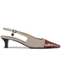 Tod's - Slingback Croc-Effect Canvas Pumps - Lyst