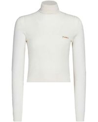 Marni - Logo-embroidered Ribbed Jumper - Lyst