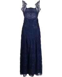 Alberta Ferretti - Pattern-Lace Sleeveless Maxi Dress - Lyst
