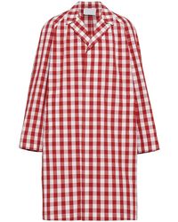 Prada - Jas Met Gingham Ruit - Lyst