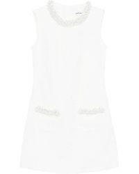 Self-Portrait - Faux-Pearl Embellished Bouclé Mini Dress - Lyst