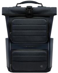 Piquadro - Zaino Roll-Top Con Inserti Trapuntati - Lyst