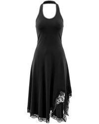 Vetements - Lace-Trim Halterneck Midi Dress - Lyst