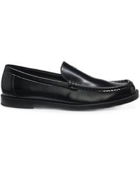 HUGO - Leather Moccasins With Stacked Logo - Lyst