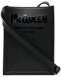 Alexander McQueen - Graffiti Edge Logo-print Shoulder Bag - Lyst