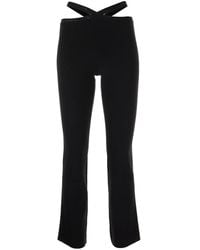 Alexander Wang - High Waist Cross Leggings With Logo - Lyst