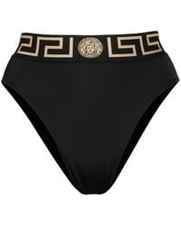 Versace - Greca High Waist Bikini Bottom - Lyst