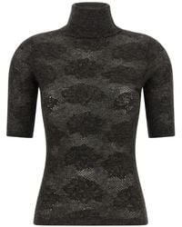 Brunello Cucinelli - Openwork Short-Sleeve Sweater - Lyst