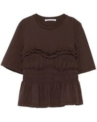 Cecilie Bahnsen - Top fruncido con volantes - Lyst