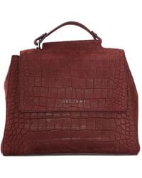 Orciani - Small Sveva Soft Crocodile-Effect Shoulder Bag - Lyst