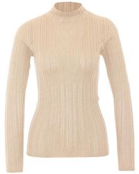 Fabiana Filippi - Lamé-Effect Ribbed-Knit Sweater - Lyst