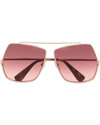 Max Mara Eyewear - Oversized Geometric-Frame Pilot Sunglasses - Lyst