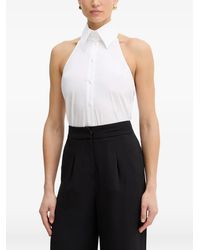 KARL LAGERFELD - Tie Back Sleeveless Shirt - Lyst