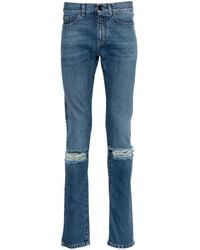 Saint Laurent - Ripped-Detail Slim-Fit Jeans - Lyst