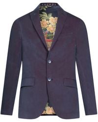 Etro - Einreihiges Sakko Aus Samt - Lyst