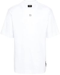 Fendi - T-Shirt Mit Ff-Schild - Lyst