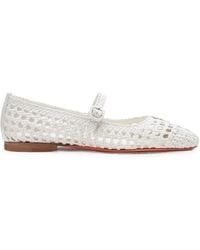 Santoni - Woven Buckle-Strap Ballet Flats - Lyst
