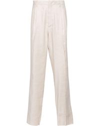 Lardini - Linen-blend Tapered Trousers - Lyst