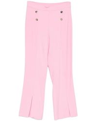 SIMONA CORSELLINI - Pantalon À Boutons Décoratifs Et Ourlets Fendus - Lyst