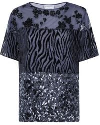 Pierre Louis Mascia - Patchwork-Pattern Devoré T-Shirt - Lyst