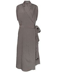 Elena Miro - Striped Wrap Dress - Lyst