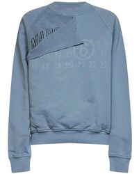 MM6 by Maison Margiela - Logo-Print Deconstructed Sweatshirt - Lyst