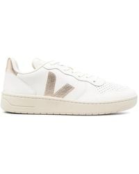 Veja - V-10 Leather Platine Sneakers - Lyst