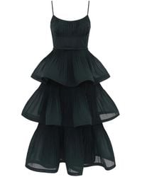 Zimmermann - Pleated Tiered Midi Dress - Lyst