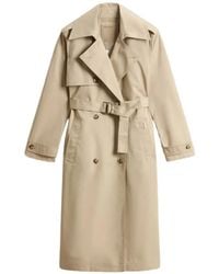 Woolrich - Double-Breasted Belted Trench Coat - Lyst