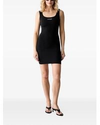 Guess - Rhinestone-Logo Scoop-Neck Mini Dress - Lyst
