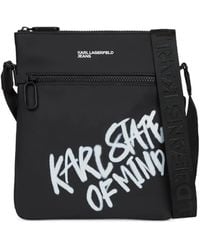 KARL LAGERFELD - Slogan-Print Messenger Bag - Lyst